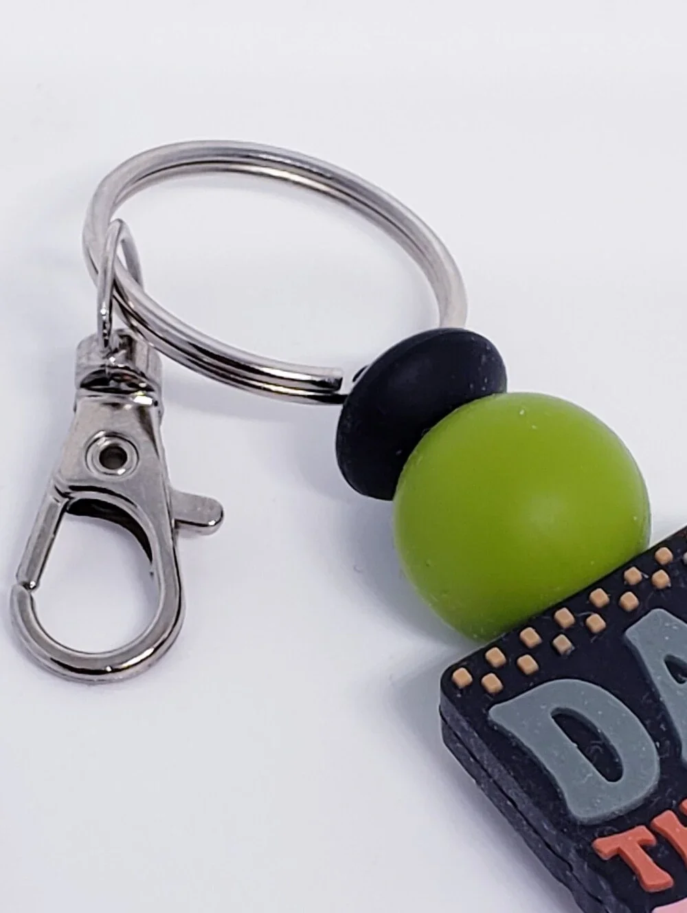 Handmade Dad The Man The Myth The Legend Silicone Focal Beaded Keychain
